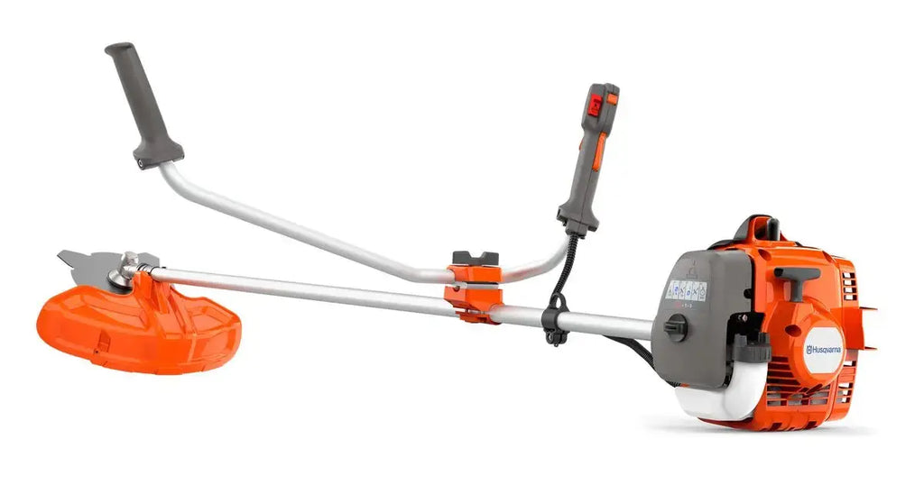 Débroussailleuse HUSQVARNA 525 RX Mark II 25,4 cm³, 1,36 CV, 4,9 kg, Smart Start, transmission rigide, livrée avec tête nylon, couteau 4 dents et harnais.