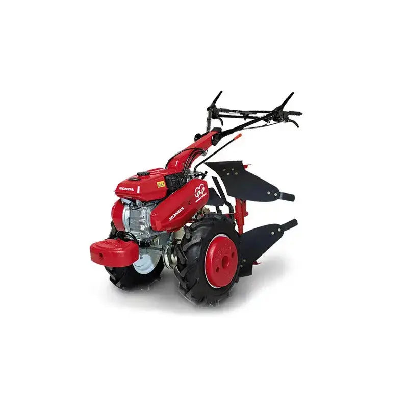 Motoculteur HONDA F 560 avec Kit Labour : moteur Honda GX 160, 6 vitesses avant/2 arrière, brabant réversible, roues + masses. Idéal pour le labour profond et les travaux de motoculture intensifs.
