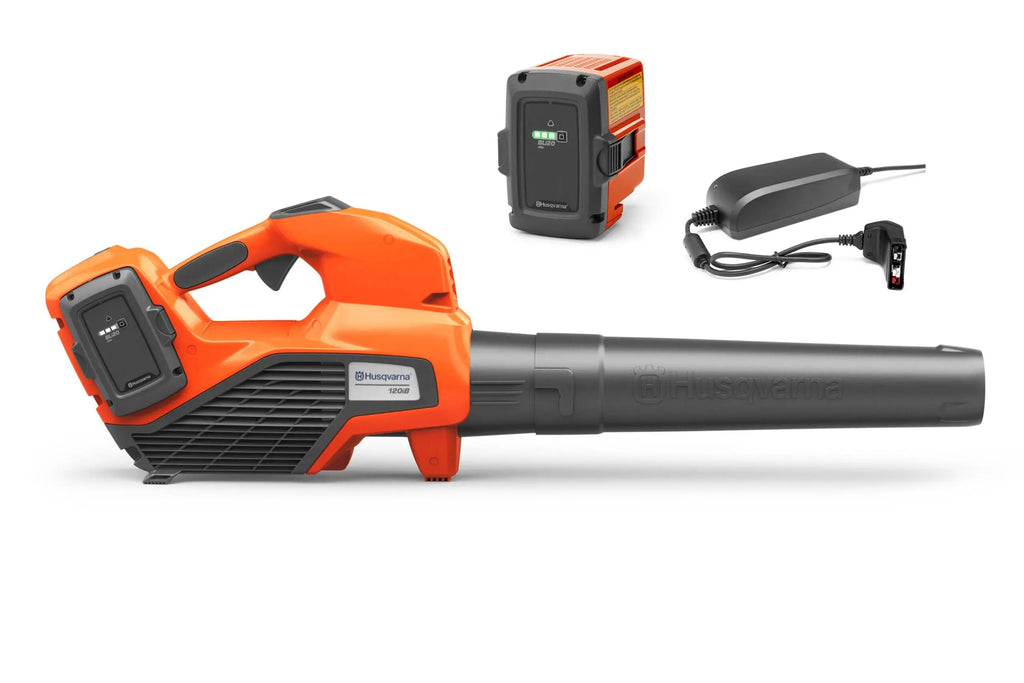 Souffleur HUSQVARNA 120iB PACK à batterie 36V, léger et silencieux. Idéal pour jardin.