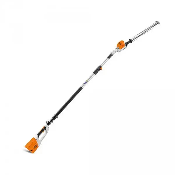 Taille-haie perche STIHL HLA 85 : perche télescopique 260–330 cm, coupe 50 cm, dents 33 mm, batterie 36 V. Léger, silencieux, idéal pour haies hautes. Pro et écolo.