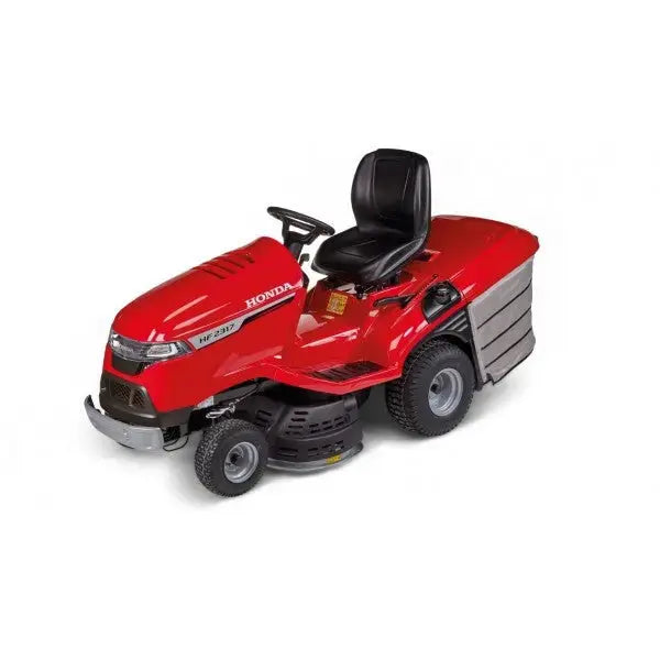 Tondeuse autoportée HONDA HF 2317 HME thermique, moteur bicylindre GCV 530, coupe 92 cm, bac 280 L, transmission hydrostatique. Idéale pour grandes pelouses.