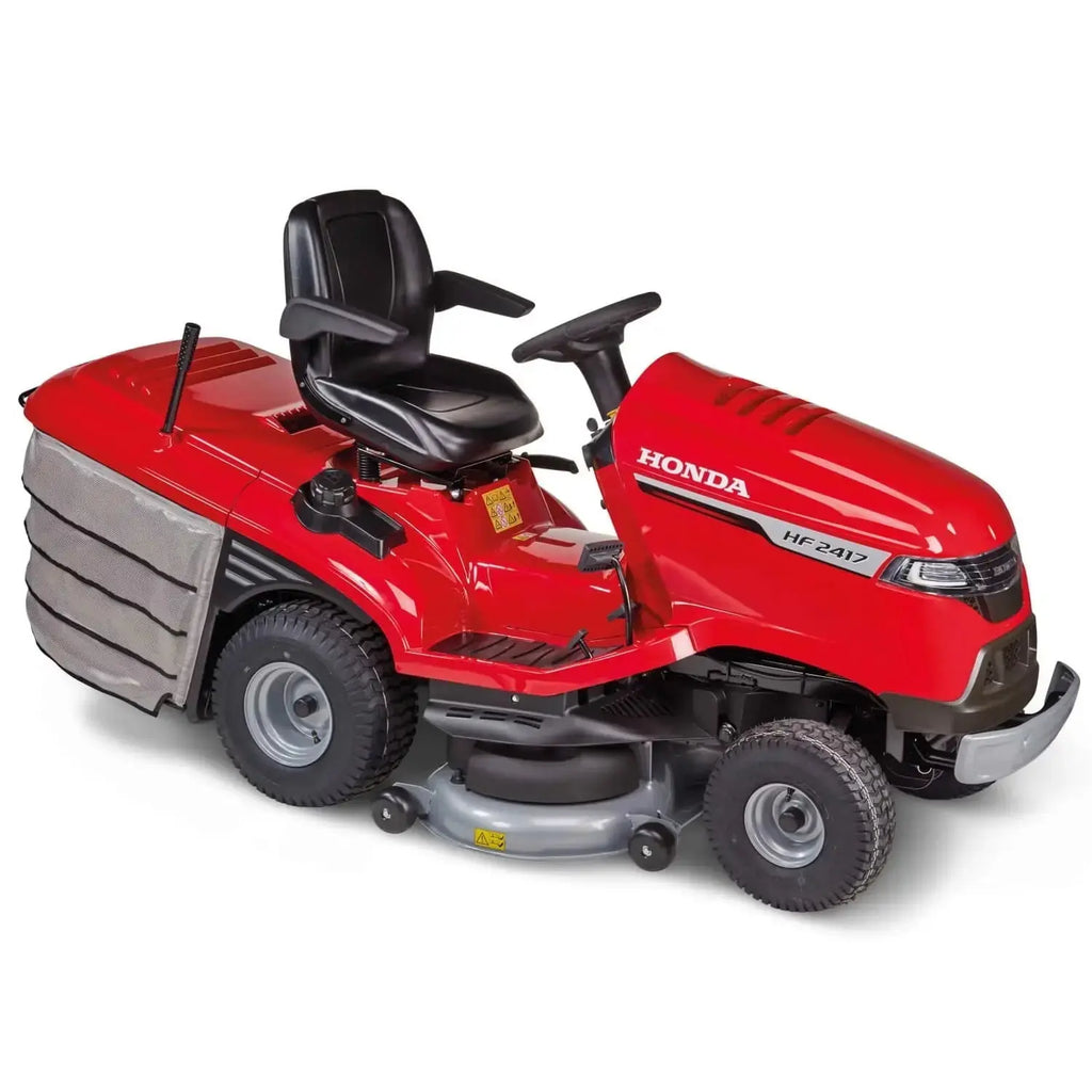 Tondeuse autoportée HONDA HF 2417 HTE K5 thermique, moteur GCV 530, 102 cm, bac 300 L, démarrage électrique, transmission hydrostatique. Idéale grandes surfaces de gazon.