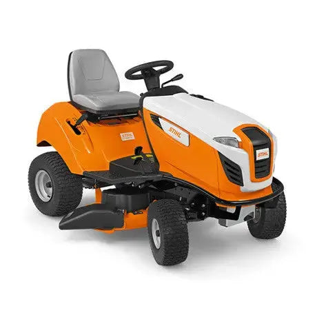 Tondeuse STIHL RT 4112 SZ autoportée thermique 110 cm, moteur 635 cm³ EVC 7000, éjection latérale, sans bac, transmission hydrostatique, mulching en option.