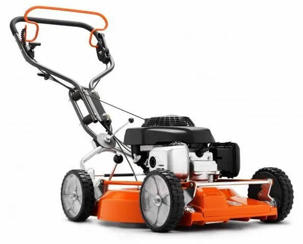 Tondeuse HUSQVARNA LB 548 SE 48 cm avec moteur Honda, mulching intégré et traction 5 km/h.