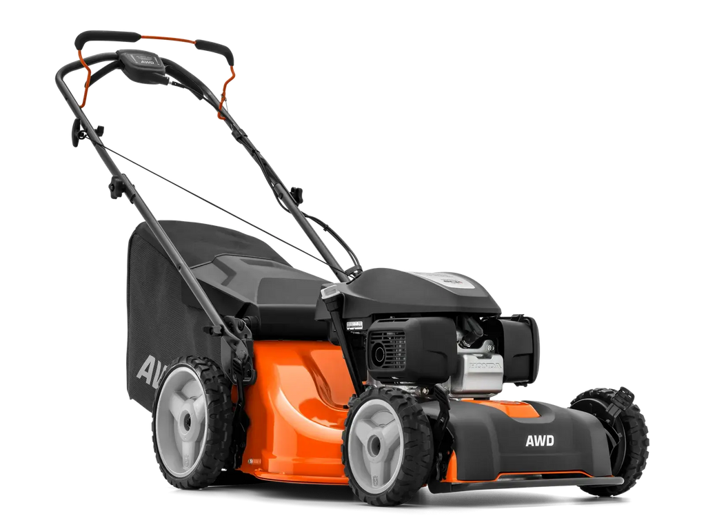 Tondeuse HUSQVARNA LC 353 4X4 53 cm avec moteur Honda et traction intégrale pour terrains difficiles.