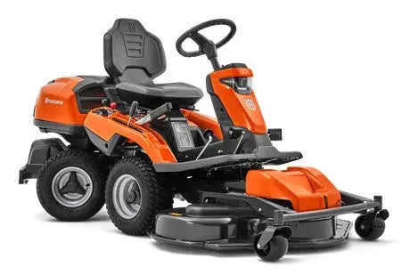 Tondeuse autoportée HUSQVARNA R 213 C, moteur 344 cm³, coupe 94 cm, transmission hydrostatique, mulching ou éjection arrière, idéale pour grandes pelouses.