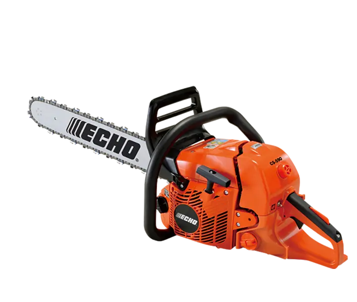 Tronçonneuse ECHO CS 590, thermique 59,8 cm³, guide 50 cm. Idéale pour abattage intensif.