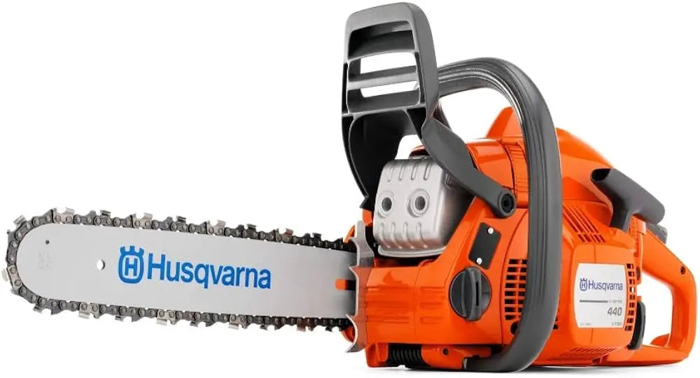 Tronçonneuse HUSQVARNA 440 II thermique 38 cm – Puissante, légère (4,2 kg), livrée avec guide et 2 chaînes. Idéale pour couper, élaguer, débiter et entretenir votre jardin.