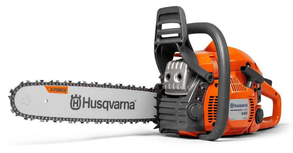 Tronçonneuse HUSQVARNA 445E II 45 cm, puissante et légère pour coupe bois et élagage. Démarrage facile. Livraison gratuite en France.