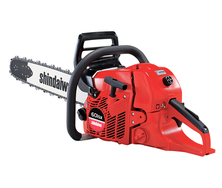Tronçonneuse SHINDAIWA 601 SX 50 cm, puissante et fiable pour les travaux intensifs en forêt.