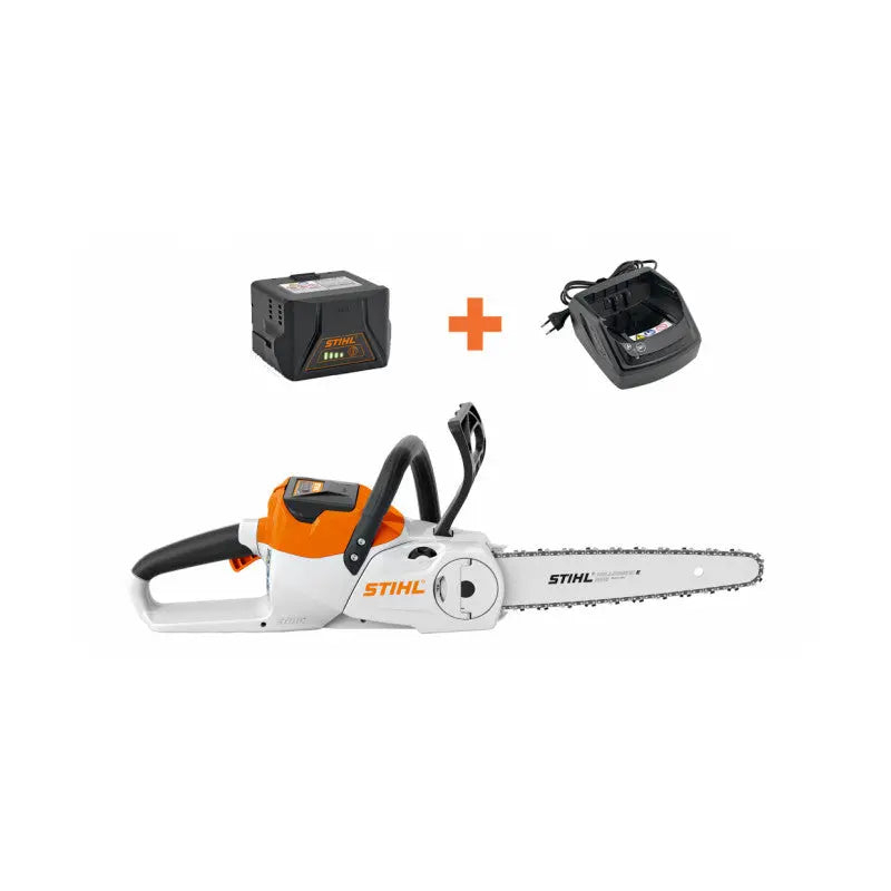 Tronçonneuse STIHL MSA 120 C-B Pack INITIAL. 36V, 30 cm, livrée avec batterie AK 20 et chargeur. Idéale pour particuliers, légère, silencieuse, pratique et performante.