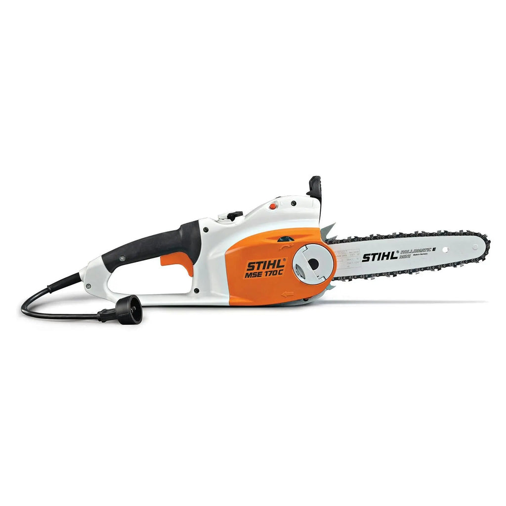 Tronçonneuse électrique STIHL MSE 170 C-B – 1700W, guide 35 cm, tendeur de chaîne rapide. Puissante, légère et parfaite pour bois de chauffage ou élagage léger.
