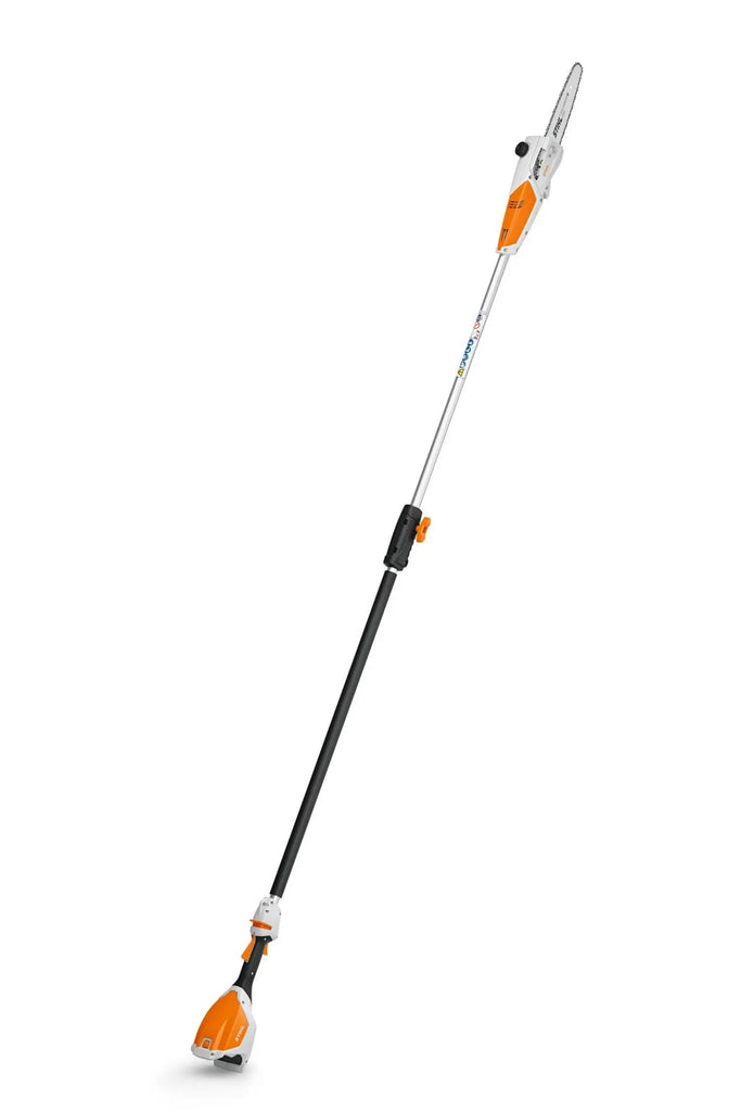 Tronçonneuse sur perche STIHL HTA 50 – Longueur 280 cm, coupe 25 cm, moteur EC, batterie AK 36 V. Avec treuil intégré pour élagage facile. Légère, puissante et silencieuse.