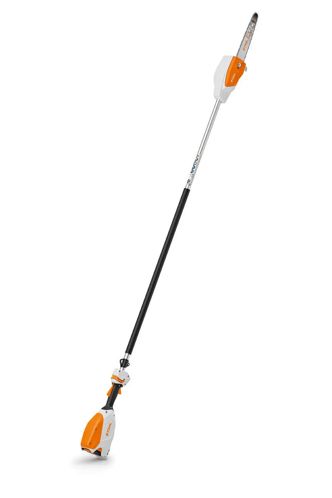 Tronçonneuse sur perche à batterie STIHL HTA 66 : longueur 240 cm, moteur EC, chaîne 1/4" P, poids 3,8 kg. Idéale pour l’élagage silencieux et sans effort. Compatible batterie AP/AR.