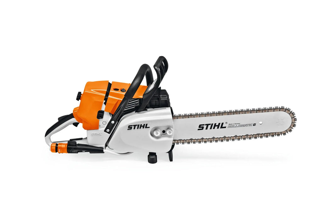 Tronçonneuse STIHL GS 461 – 76,5 cm³, 4,3 kW, chaîne diamantée. Découpe rapide et précise du béton, pierre, fonte. Idéale pour les pros du BTP.